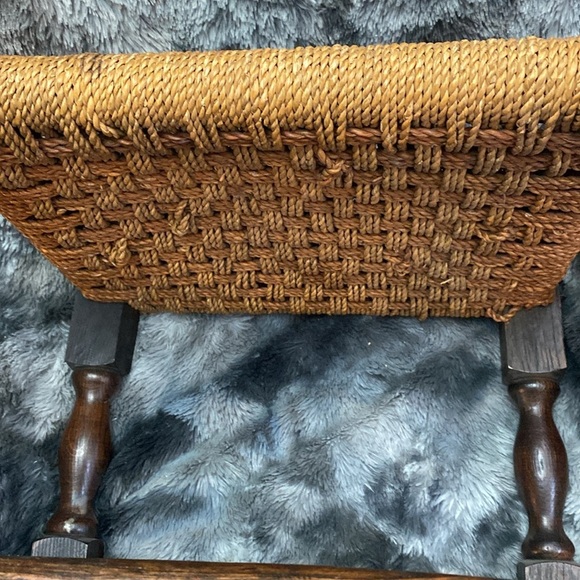 Handcrafted Woven Stool - Brown and Tan - Picture 5 of 16